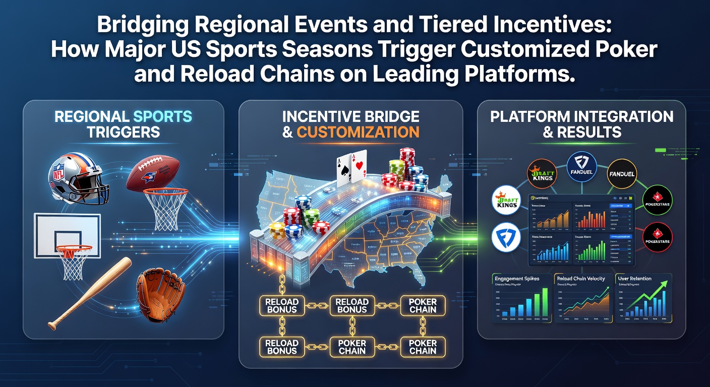 US sports leagues and poker tournament graphics illustrating seasonal bonus triggers on betting platforms
