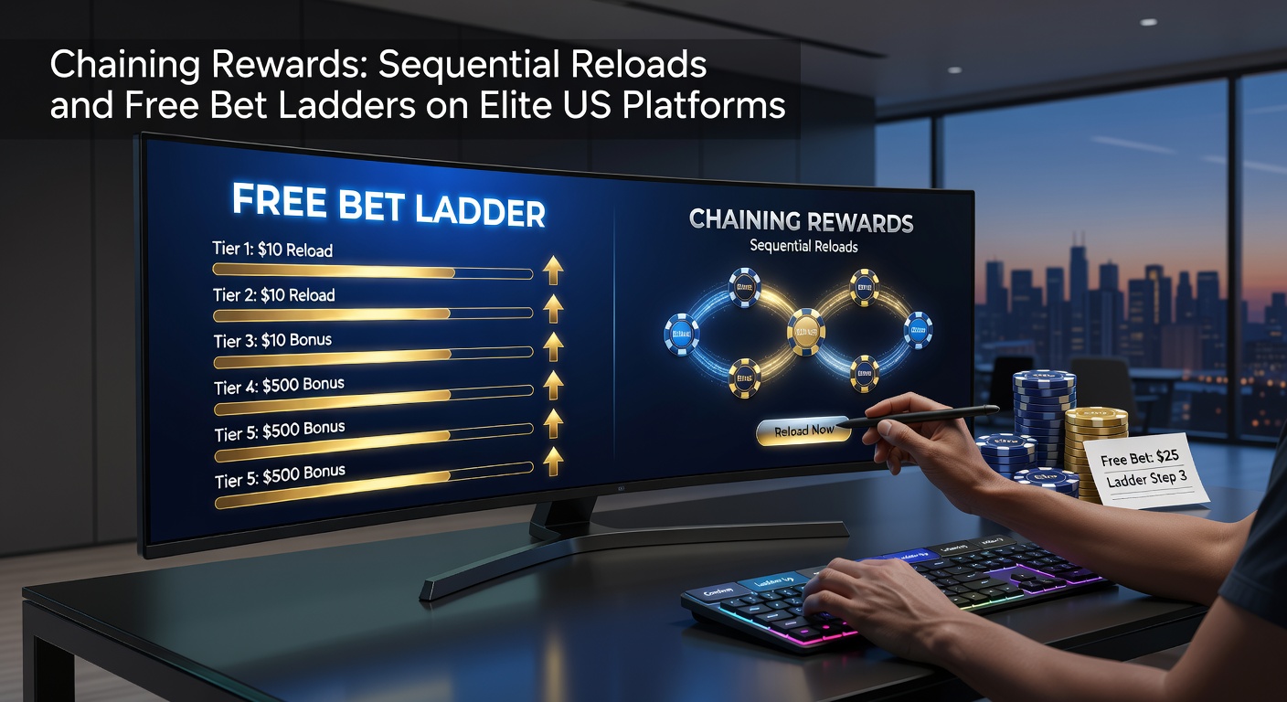 Visual breakdown of sequential reload bonuses chaining together on a leading US sportsbook interface, showing deposit matches stacking over multiple weeks
