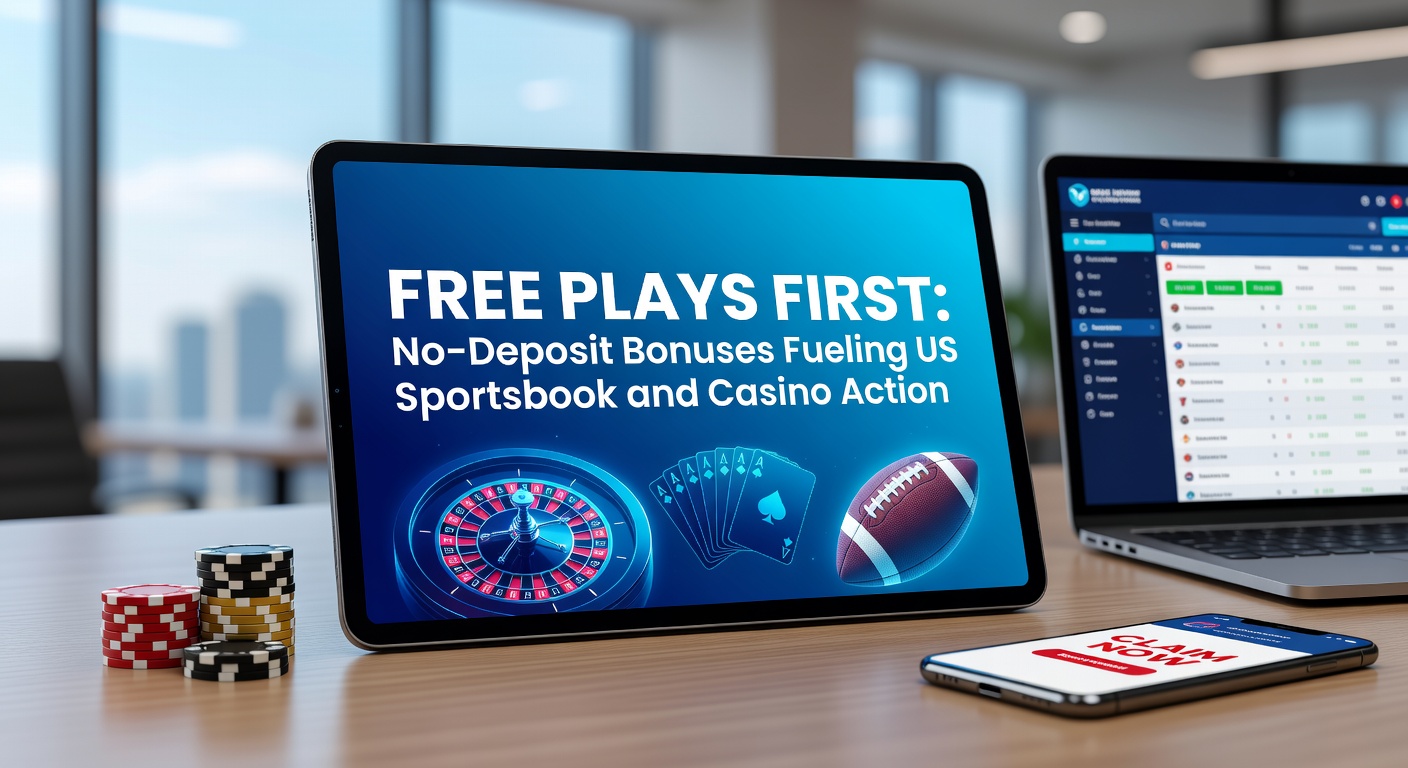 Vibrant screenshot of a US sportsbook app highlighting a no-deposit free bet offer amid March Madness betting frenzy