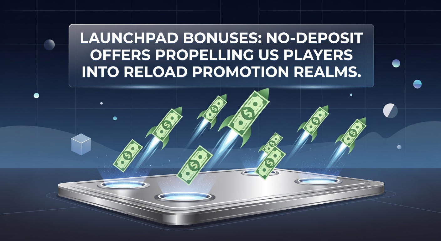 Graphic illustrating a rocket launchpad with bonus icons transforming into cascading reload rewards for US online betting players