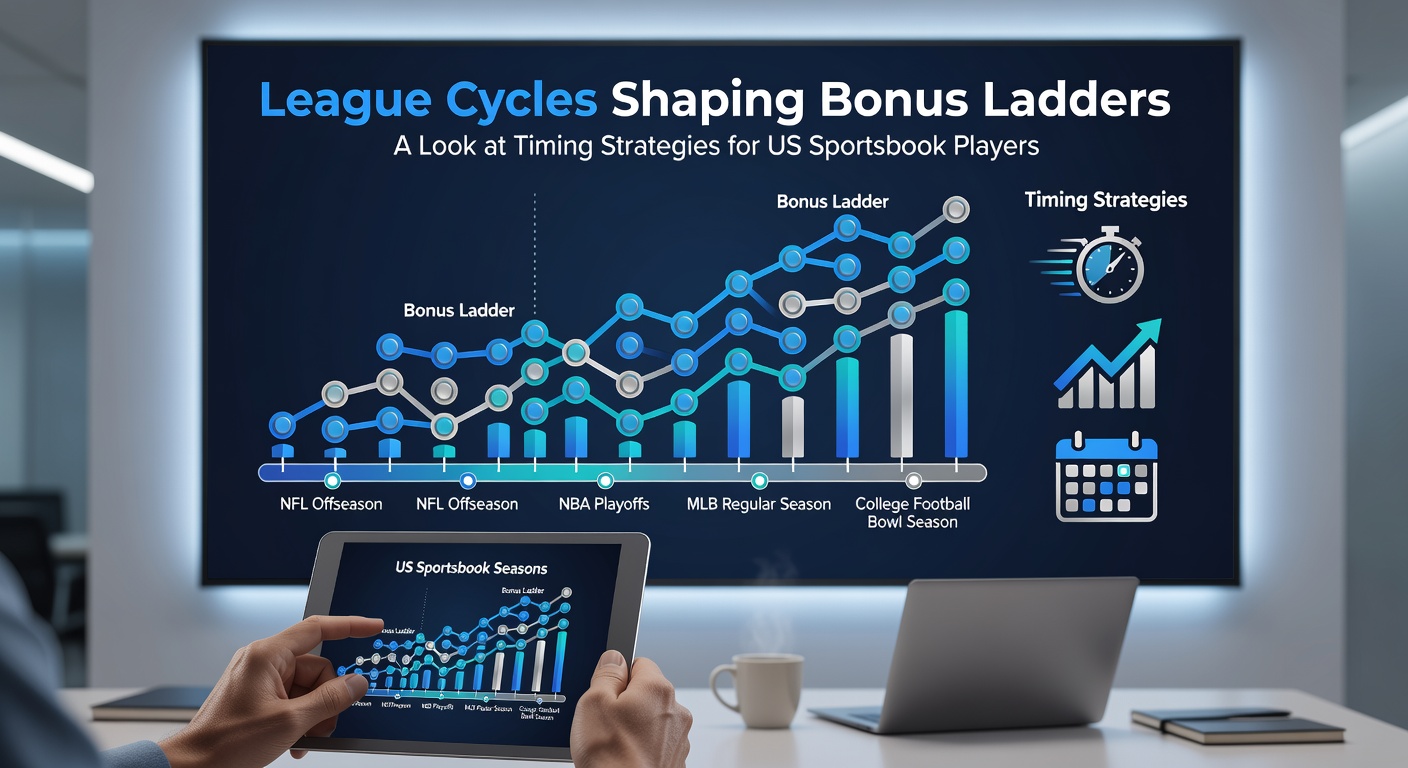 US sports leagues calendar showing NFL, NBA, MLB and NHL season timelines overlaid with bonus activation periods