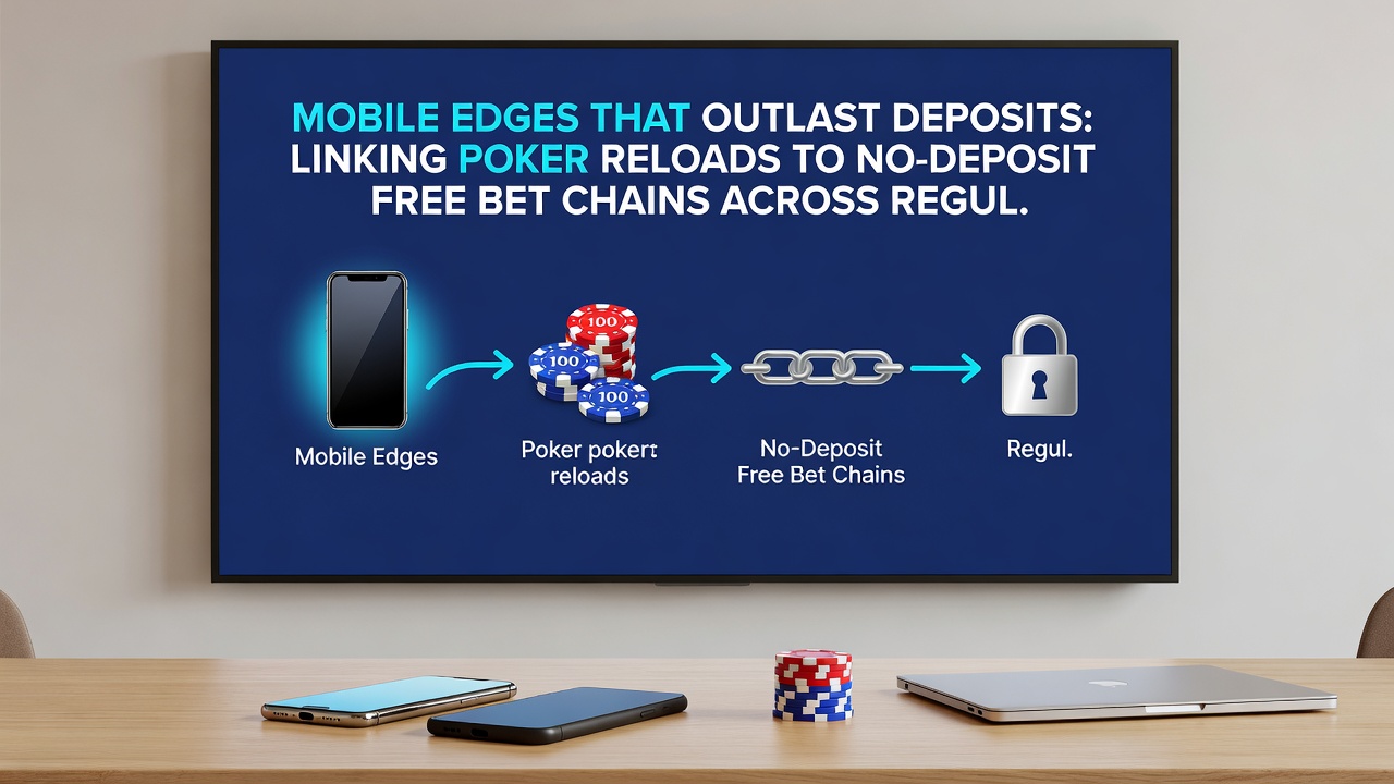 Diagram illustrating the flow from poker reload bonuses to no-deposit free bet chains on mobile devices across states