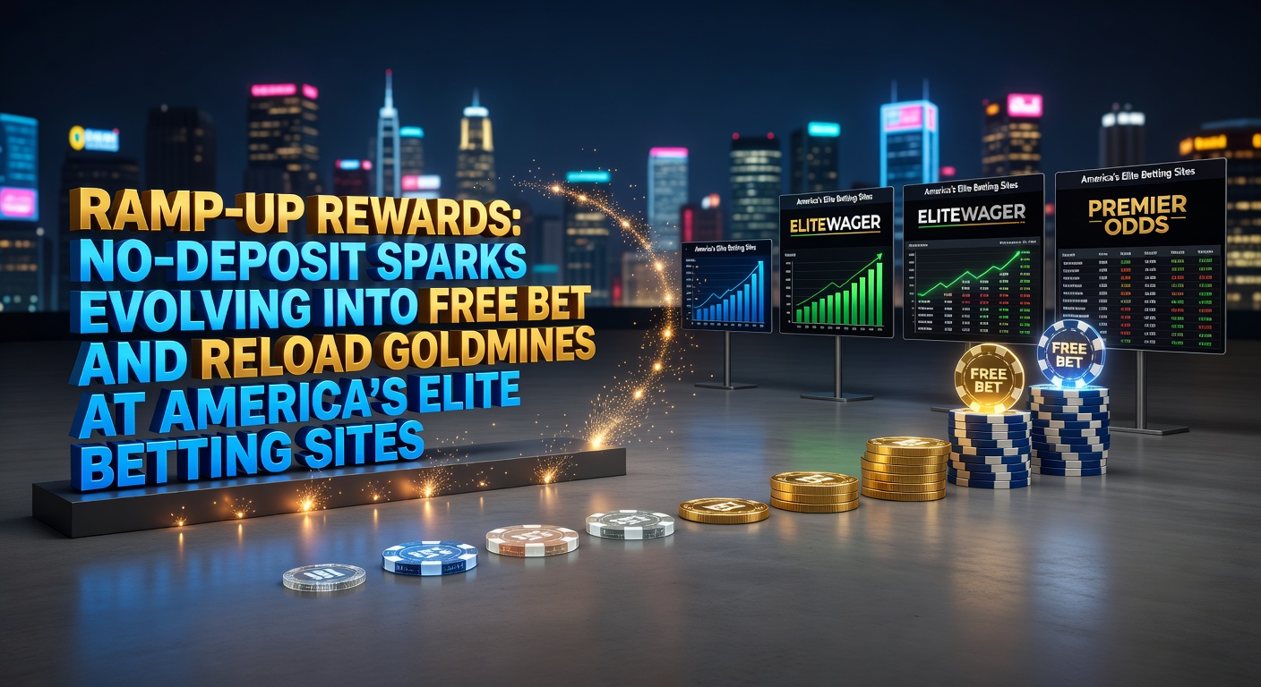 A dynamic graphic showing a spark turning into a chain of golden coins representing no-deposit bonuses evolving into free bets and reload rewards on US betting apps